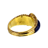 Vintage 18K, Lapis & Diamond Ring