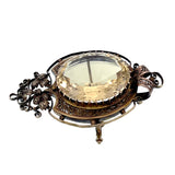 Antique French 14K & Citrine Locket Back Brooch TLJ
