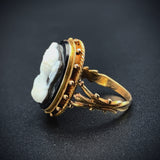 Antique 14K & Carved Hardstone Cameo Conversion Ring