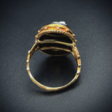 Antique 14K & Carved Hardstone Cameo Conversion Ring