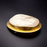 Antique 10K & Carved Shell Cameo Brooch