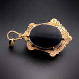 Antique 10K Carved Hardstone Cameo, Carnelian & Agate Locket Pendant/Fob TLJ