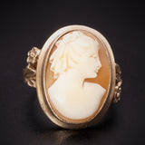 Antique 10K & Carved Shell Cameo Ring