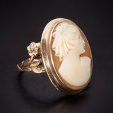 Antique 10K & Carved Shell Cameo Ring