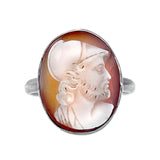 Antique Silver & Carved Centurian Cameo Ring