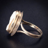 Antique 14K & Carved Shell Cameo Ring