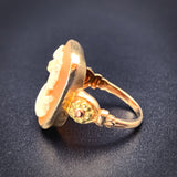 Antique 10K & Carved Shell Cameo Ring