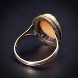 Antique 14K & Carved Shell Cameo Ring