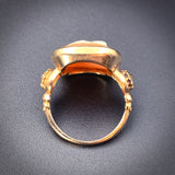 Antique 10K & Carved Shell Cameo Ring