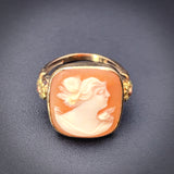 Antique 10K & Carved Shell Cameo Ring