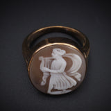 Antique 14K, 9K & Carved Shell Cameo Conversion Ring