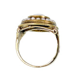 Antique 14K, Pearl & Carved Cameo Conversion Ring