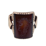 Antique Victorian 14K & Carved Carnelian Intaglio Cameo Ring
