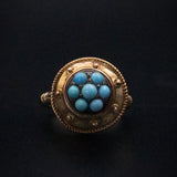 Antique 9K & Turquoise Conversion Ring