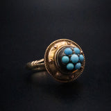Antique 9K & Turquoise Conversion Ring