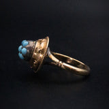 Antique 9K & Turquoise Conversion Ring