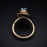 Antique 9K & Turquoise Conversion Ring