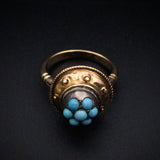 Antique 9K & Turquoise Conversion Ring