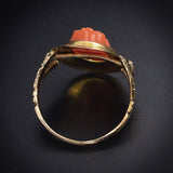 Antique 14K, 10K & Carved Coral Conversion Ring