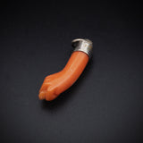 Antique Silver & Carved Coral Figa Charm