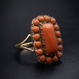 Antique 10K & Coral Ring