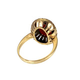 Estate 18K & Coral Cabochon Ring
