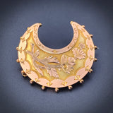 Antique English 9K Gold Crescent Moon Brooch