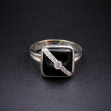 Classic Art Deco Platinum, 18K & 14K Onyx & Diamond Ring TLJ