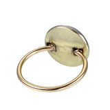 Antique 14K & Hand Painted Reverse Intaglio Essex Crystal German Shepherd Conversion Ring