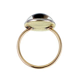 Antique 14K & Hand Painted Reverse Intaglio Essex Crystal German Shepherd Conversion Ring