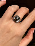 Antique 14K & Hand Painted Reverse Intaglio Essex Crystal German Shepherd Conversion Ring