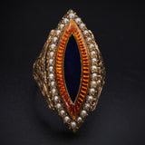 Antique 18K, 14K, Seed Pearl & Enamel Conversion Ring