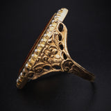 Antique 18K, 14K, Seed Pearl & Enamel Conversion Ring