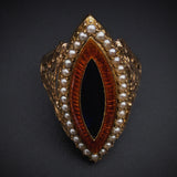 Antique 18K, 14K, Seed Pearl & Enamel Conversion Ring