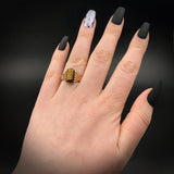 Antique 8K & Tigers Eye Cameo Ring