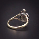 English ANTIQUE Enamel & Pearl Shield Ring