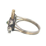 Antique 18th Century 18K, Silver, Diamond & Emerald Giardinetti Crown Ring