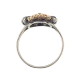 Antique 18th Century 18K, Silver, Diamond & Emerald Giardinetti Crown Ring