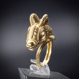 SOLD  Archeological Revival Etruscan Influence 18K Ibex Ring