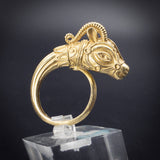 SOLD  Archeological Revival Etruscan Influence 18K Ibex Ring