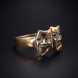 Koven Kreation 14K Gold Comedy & Tragedy Replica Ring