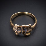 Koven Kreation 14K Gold Comedy & Tragedy Replica Ring