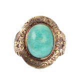Antique 14K & Amazonite Conversion Ring