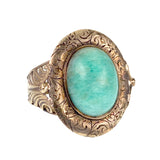 Antique 14K & Amazonite Conversion Ring