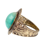 Antique 14K & Amazonite Conversion Ring