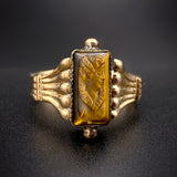 Antique 8K & Tigers Eye Cameo Ring
