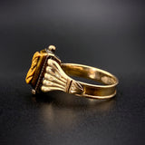 Antique 8K & Tigers Eye Cameo Ring
