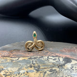 14K Gold & Emerald Museum Replica Snake Ring