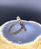 SOLD    14K, Onyx & Diamond Heart Conversion Ring