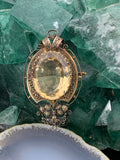 Antique French 14K & Citrine Locket Back Brooch TLJ